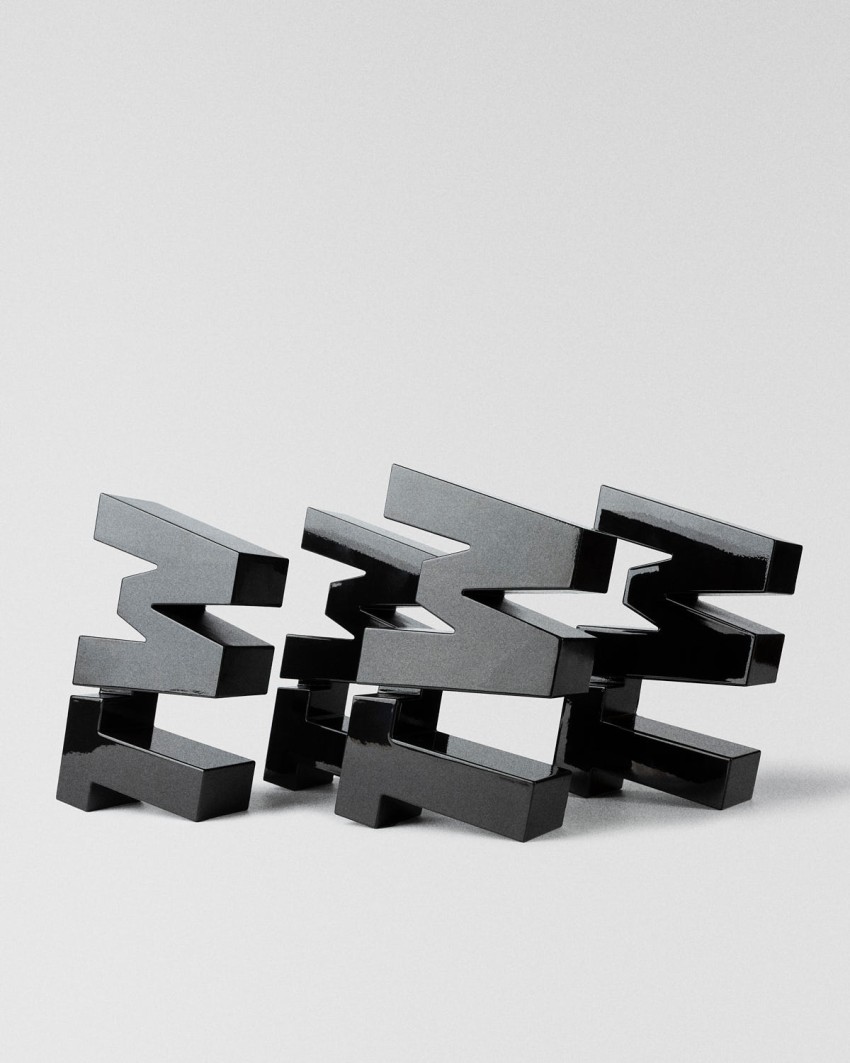 Trophée TextilWirtschaft Forum 2026 TW typographique noir