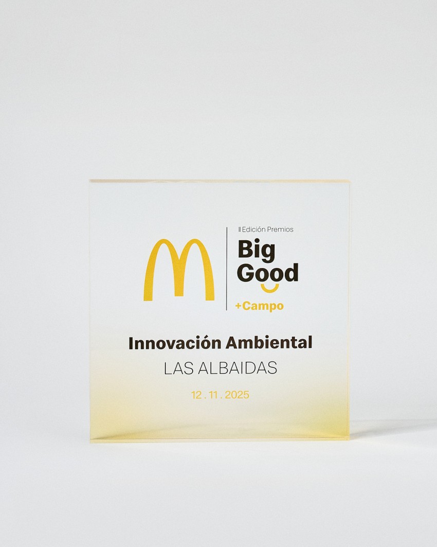 Personalisierter Acrylglas Pokal im VITRA MAXI Ehrentafeln-Format Sustain Awards