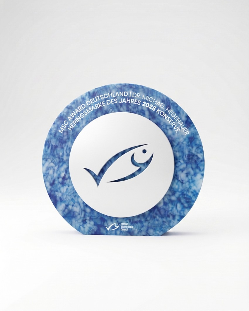 Maßgeschneiderte Trophäe für die MSC Awards von Sustain Awards, Vorderansicht