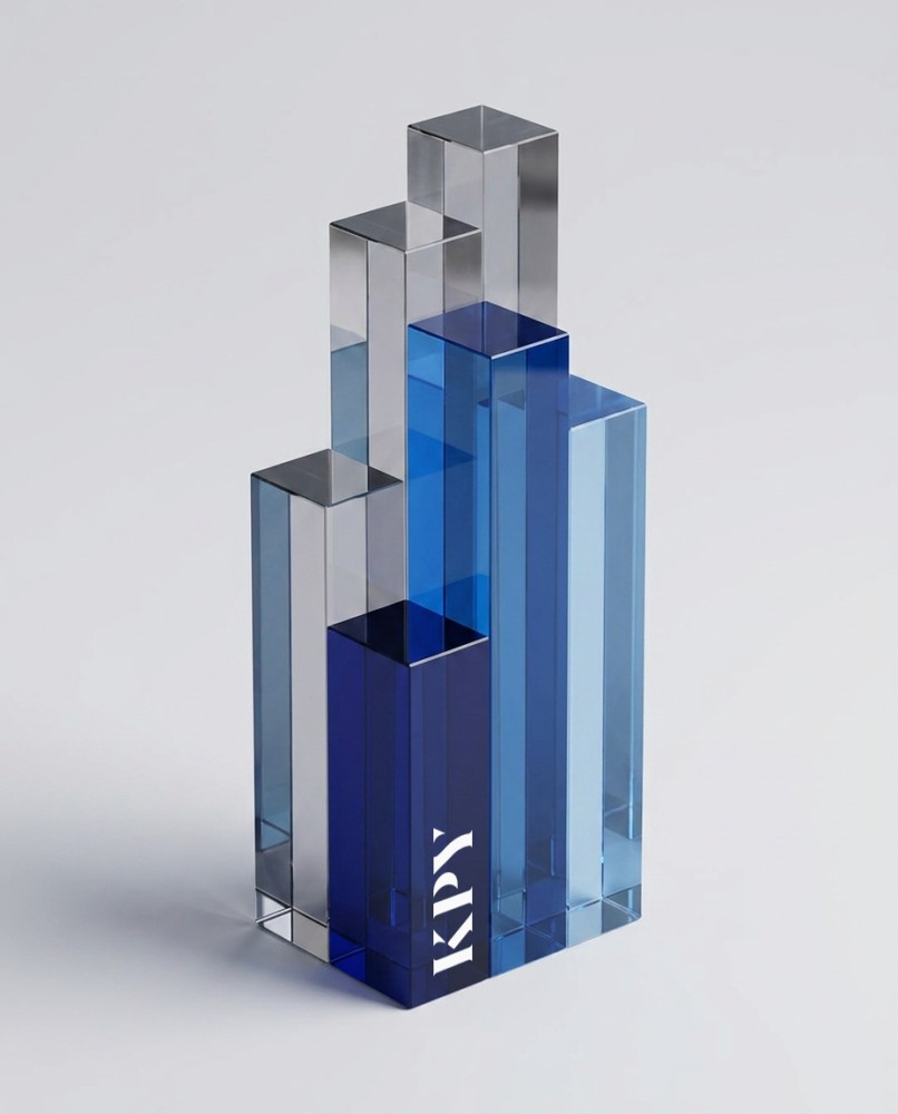 Trophée sur mesure Tombstone I pour Danske Bank – KPY 2026 réalisé par Sustain Awards